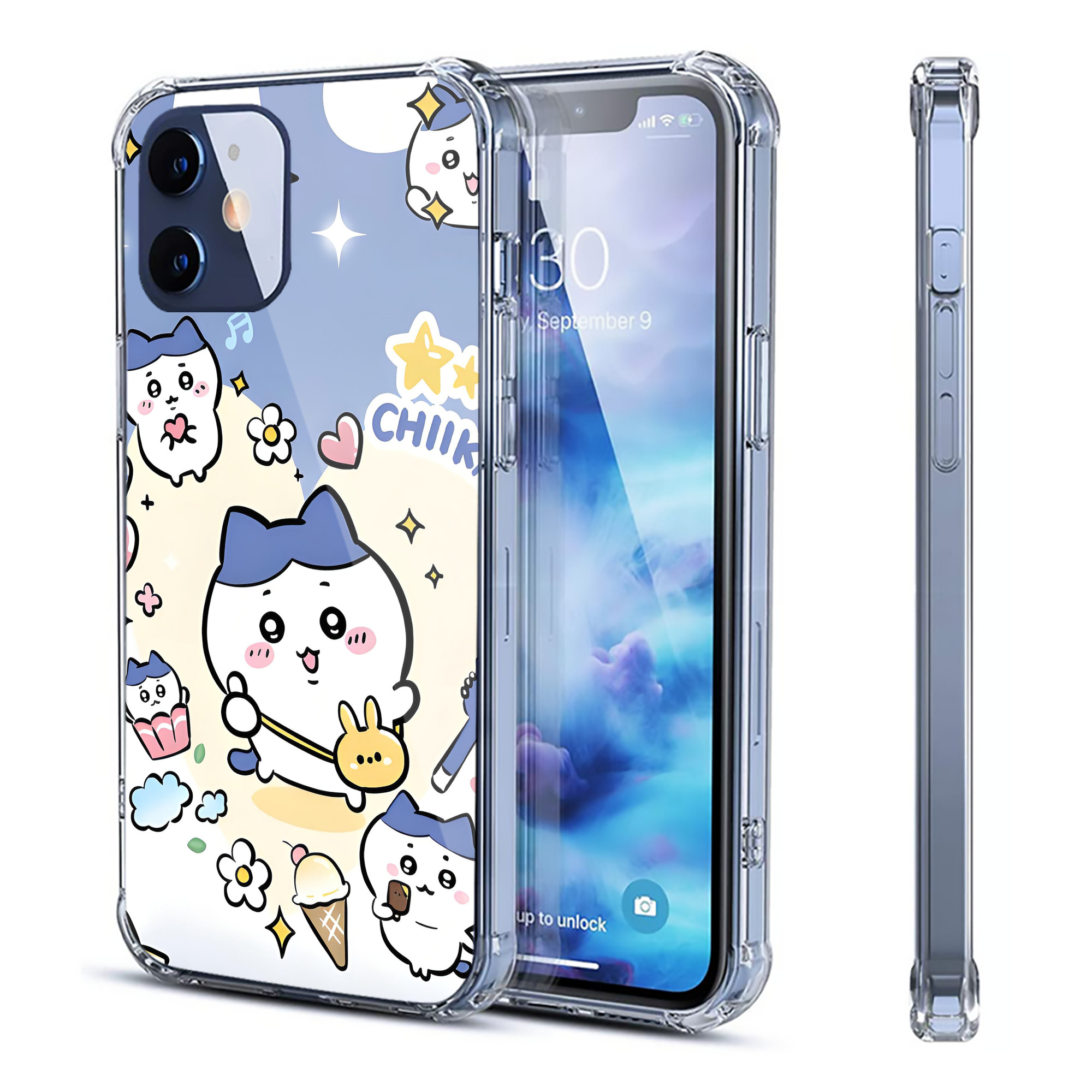 （画像用） ちいかわ Chii-kawa 【iPhone 12シリーズ対応】透明スマホケース（クリアソフトケース）